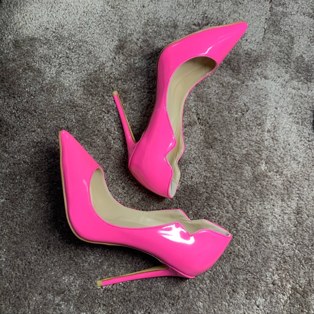 Hot pink Classic pointed toe sexy stilettos - Picture 4 of 6